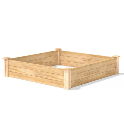 4ft x 4ft Outdoor Cedar Wood Raised Garden Bed Planter Box - Made in USA