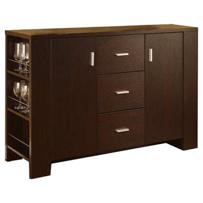 Modern Dining Buffet Sideboard Server in Cappuccino Finish