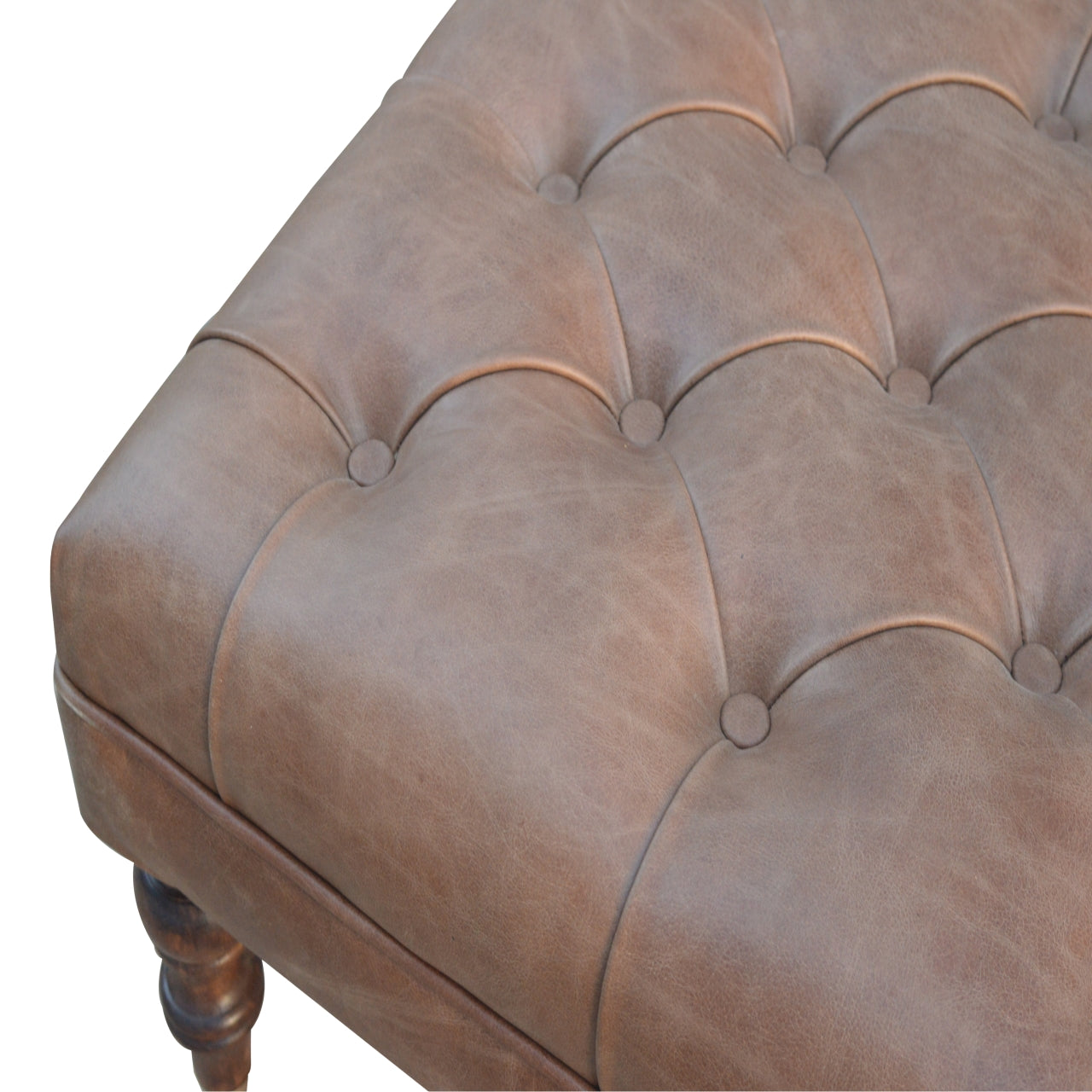 Buffalo Leather Ottoman