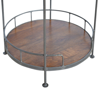 Industrial Round Butler Tray Table