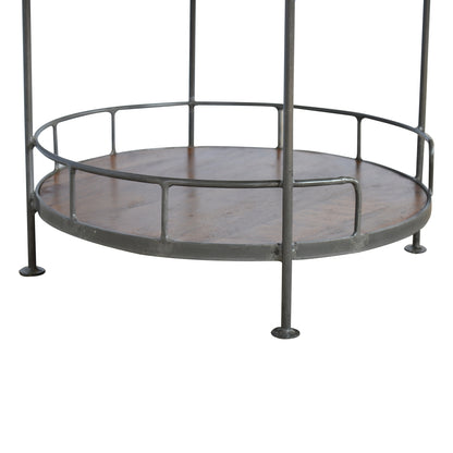 Industrial Round Butler Tray Table