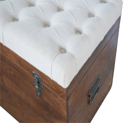 Solid Wood D-Button Lid Up Storage Box