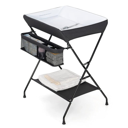 Black Folding  Wide Nursery Diaper Baby  Changing Table