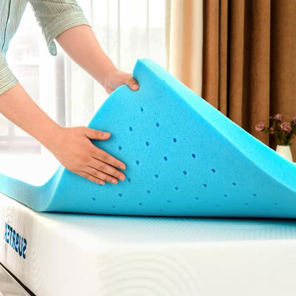 King size 3-inch Thick High Density Memory Foam Mattress Topper