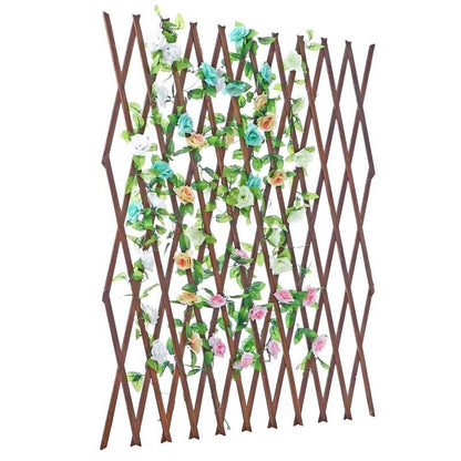 Outdoor 59-inch Tall Extendable Wood Lattice Garden Trellis