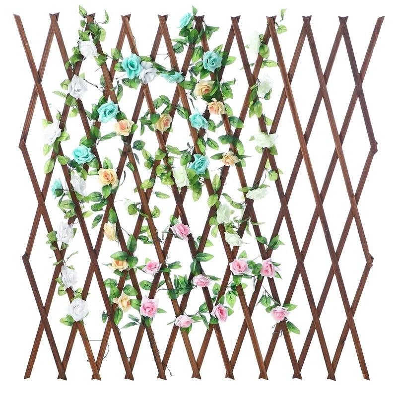 Outdoor 59-inch Tall Extendable Wood Lattice Garden Trellis