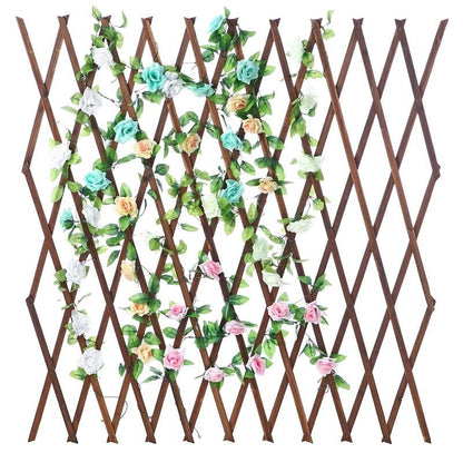 Outdoor 59-inch Tall Extendable Wood Lattice Garden Trellis