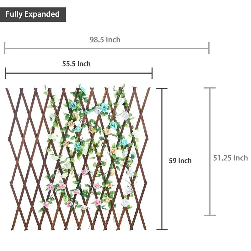 Outdoor 59-inch Tall Extendable Wood Lattice Garden Trellis
