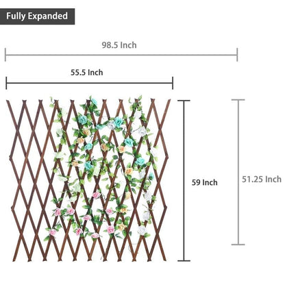 Outdoor 59-inch Tall Extendable Wood Lattice Garden Trellis