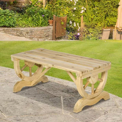 Outdoor Farmhouse Patio Backyard 2-Person Garden Bench in Natural Finish