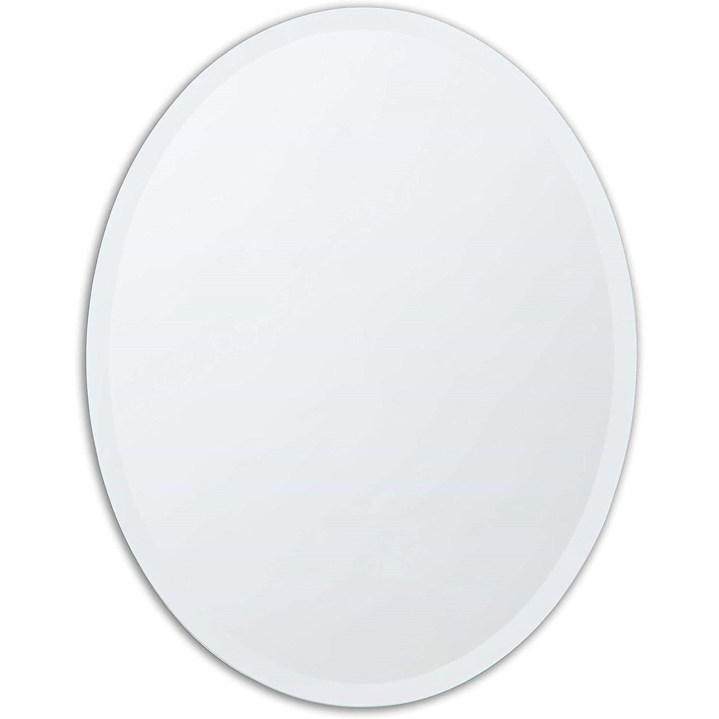 Oval Frameless 36-inch Beveled Bathroom Bedroom Living Room Vanity Wall Mirror