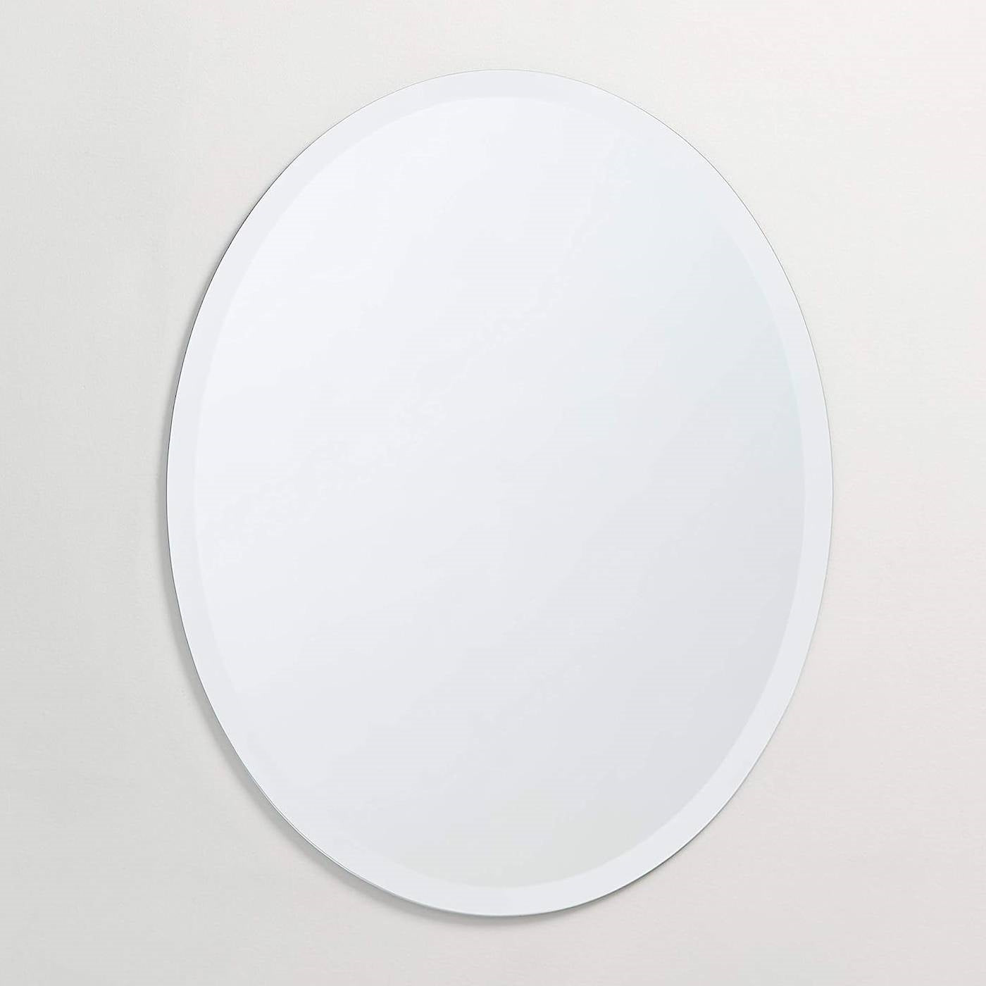 Oval Frameless 36-inch Beveled Bathroom Bedroom Living Room Vanity Wall Mirror