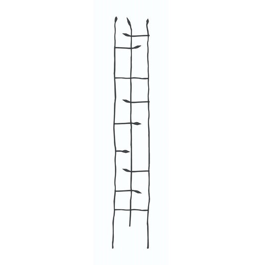 6-Ft High Narrow Garden Trellis in Metal Sprouting Twig Leaf