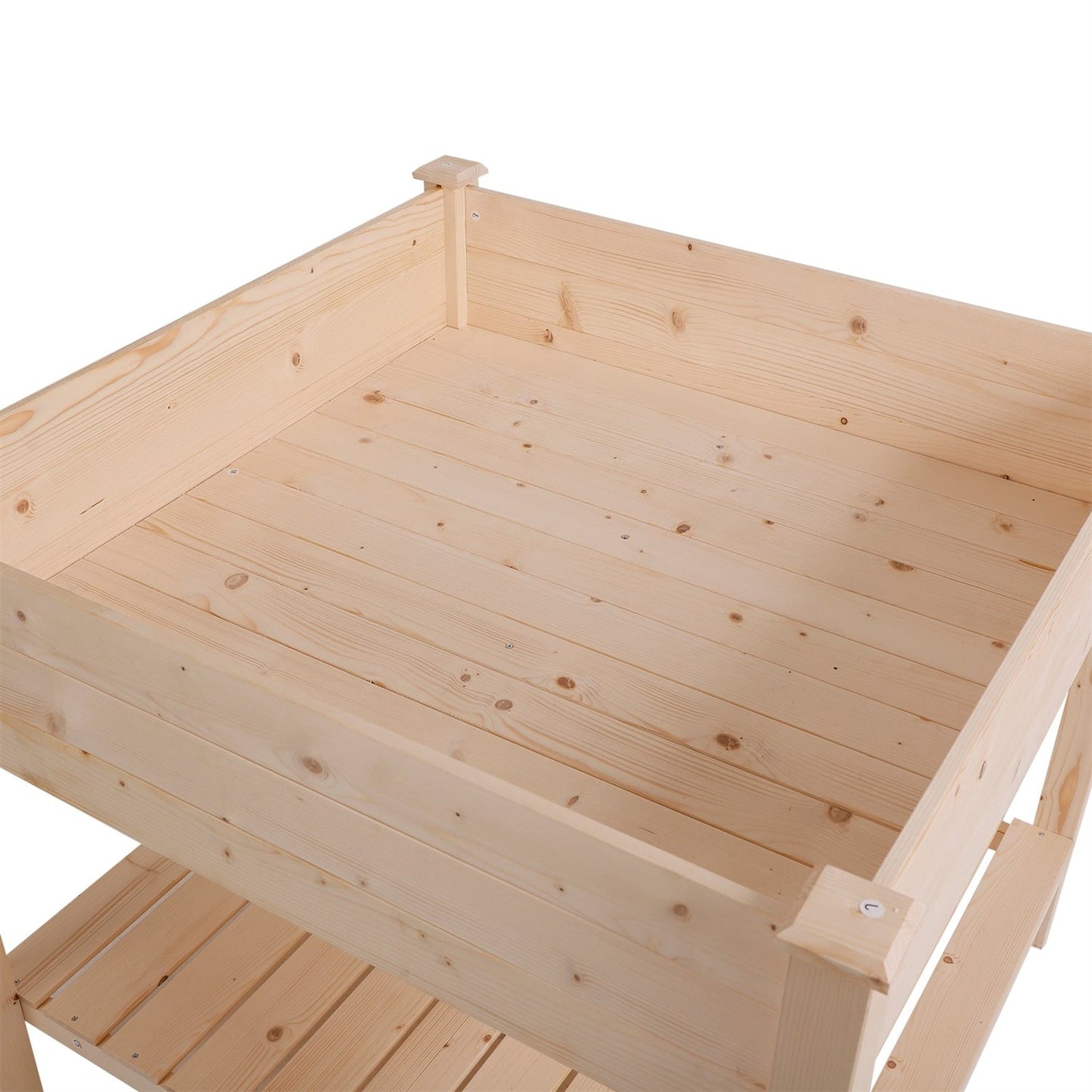 FarmHome Square Fir Wooden Raised Garden Planter Box