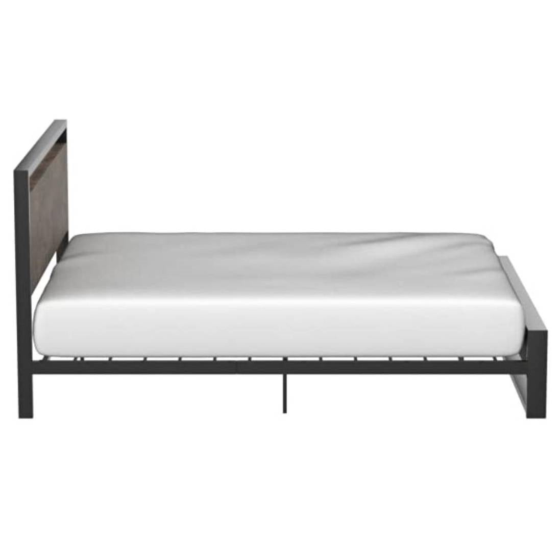 Queen Modern Farmhouse Platform Bed Frame with Wood Panel Headboard Footboard