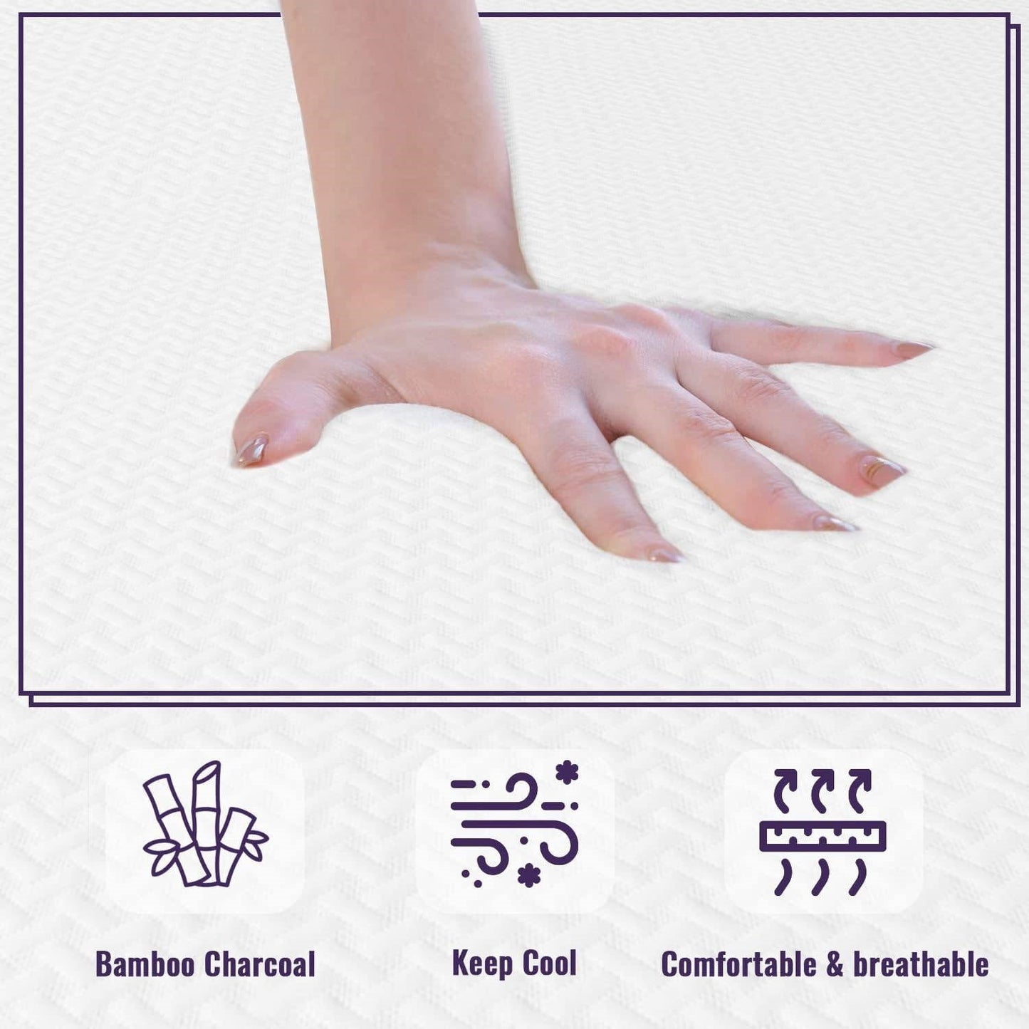 Queen size 5-inch Charcoal Infused Memory Foam Mattress with Removable Cover