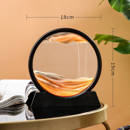 7 Inch 3D Flowing Sand Painting Art Hourglass Mountain View Sports Display Mobile Sand Table Office Living Room Home Decorations