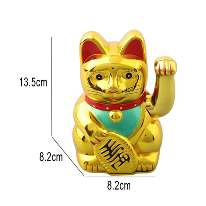 Solar Powered Automatic Waving Cat Beckoning Fortune Cat Lucky Cat For Office Decor Car Ornament Birthday Gift Home Decoration