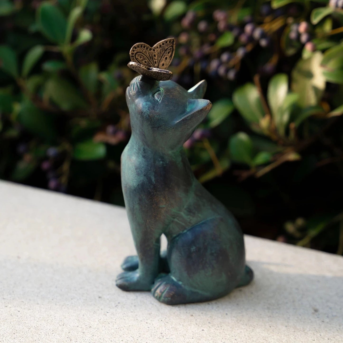 Cat Resin Figurine Bronze Lawn Porch Yard Home Garden Outdoor Sculpture Statue Decoration Home Office Ornament