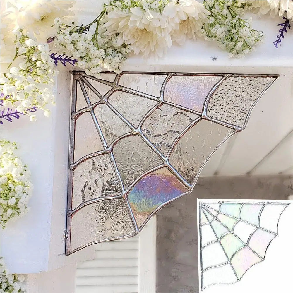 Spider Web Window Corner Decor Door Top Wall Decor Home Office Living Room Interior Stained Glass Acrylic Halloween Signs