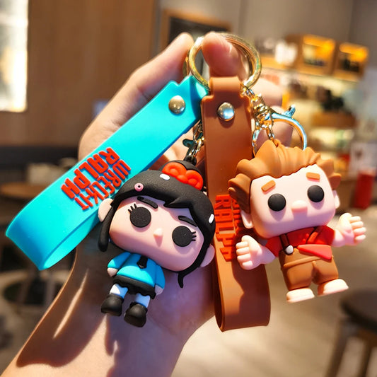 Disney Wreck-It Ralph Invincible Destruction King Keychain Vanellope Von Schweetz Cartoon Key Chain