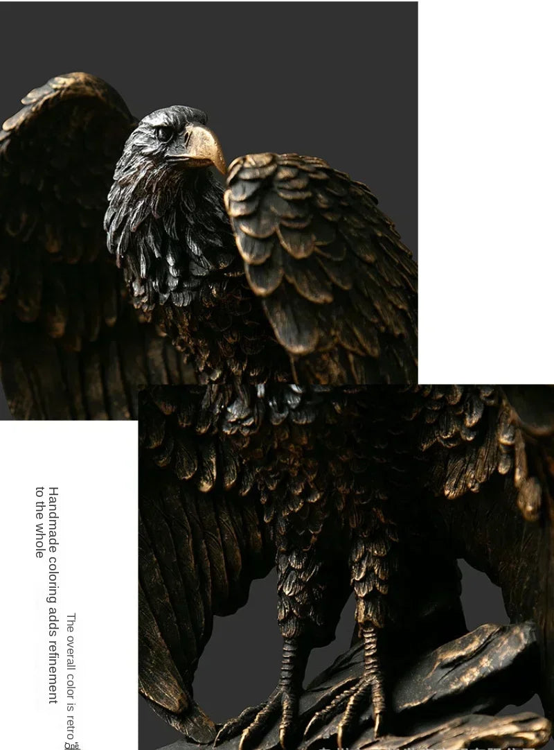 Bronze Resin Eagle Collectible Decorative Eagle Statue Home Decor Office Decor Statue, Art Decor Ornament, Birthday Holiday Gift