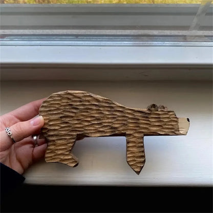 New Fun Animal Wooden Brown Bear Door Topper Decoration Door Frame Sculpture in Your Corner Creative Statue Home Art Wall Decor