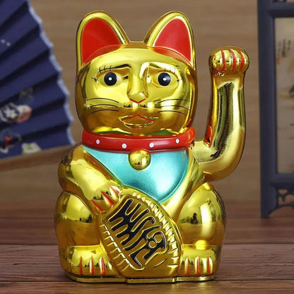 Solar Powered Automatic Waving Cat Beckoning Fortune Cat Lucky Cat For Office Decor Car Ornament Birthday Gift Home Decoration