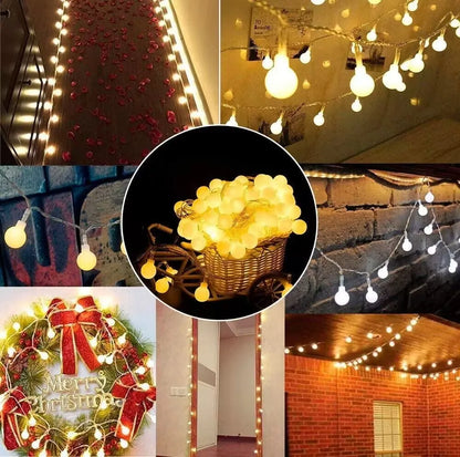 10m Ball LED String Lights Outdoor Ball Chain Lights Garland Lights Bulb Fairy Lights Party Home Wedding Garden Christmas Decor