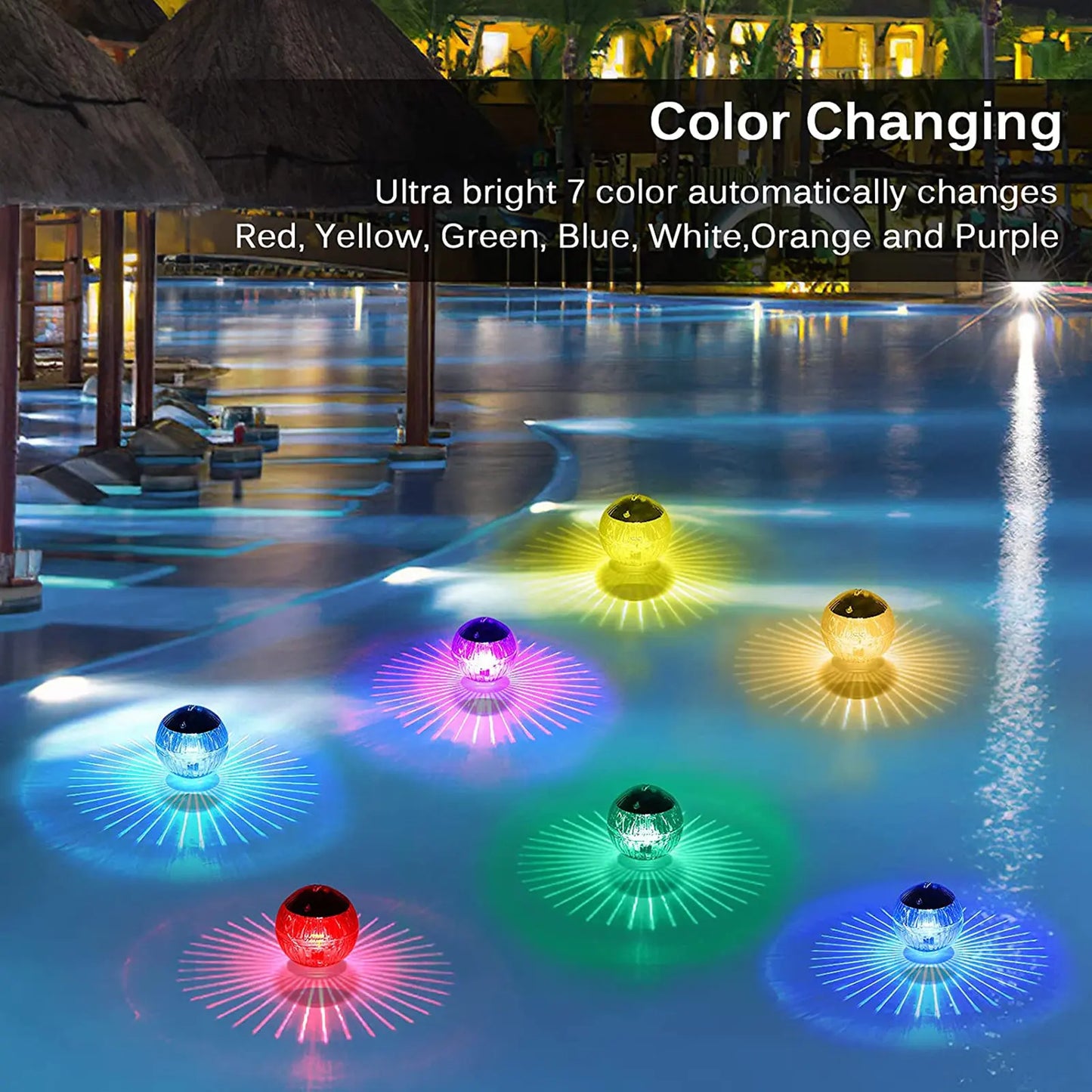 Outdoor Floating Underwater Ball Lamp Solar Powered Color Changing Swimming Pool Party Night Light For Yard Pond Garden Lamp NEW