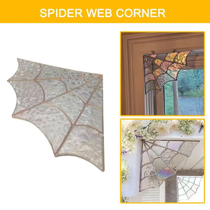 Spider Web Window Corner Decor Door Top Wall Decor Home Office Living Room Interior Stained Glass Acrylic Halloween Signs