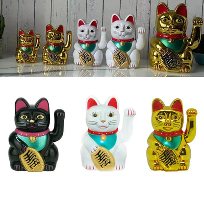 Solar Powered Automatic Waving Cat Beckoning Fortune Cat Lucky Cat For Office Decor Car Ornament Birthday Gift Home Decoration