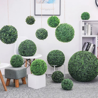 Artificial plant grass ball simulation hanging boxwood decorative ball garden courtyard wedding home outdoor decoration 40/50cm