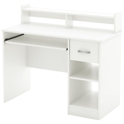 Contemporary Home Office Computer Desk in White Wood Finish