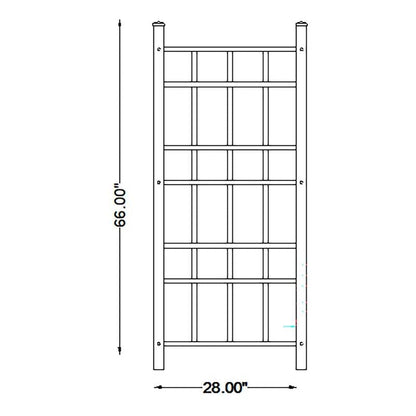 66-inch x 28-inch Outdoor PVC Vinyl Garden Trellis in Mocha Brown Tan