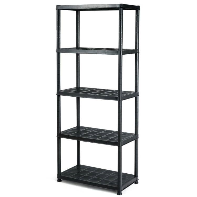 Black 5-Tier Heavy Duty Shelving Unit Bookcase Garage Kitchen Storage Shelf