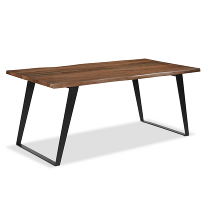 Timbergirl Acacia Live Edge Dining Table Black Legs