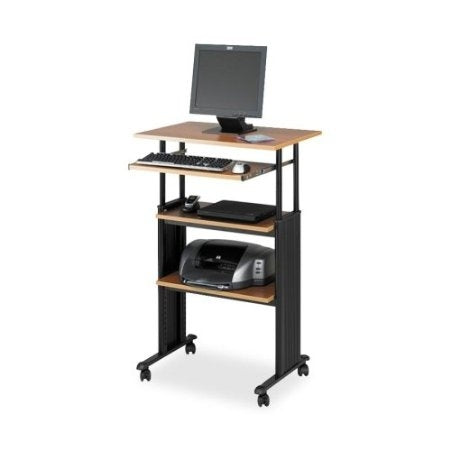 Adjustable Height Stand Up Office Desk in Medium Oak