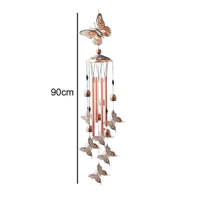 Butterfly Bird Wind Chimes Outdoor Hanging Creative Shape Metal Windchime Crisp Sound Tube Wind Chime Pendant Garden Ornament