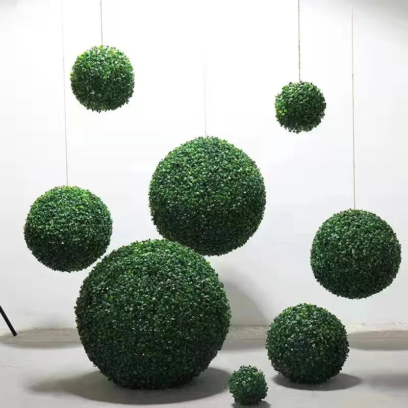 Artificial plant grass ball simulation hanging boxwood decorative ball garden courtyard wedding home outdoor decoration 40/50cm