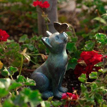 Cat Resin Figurine Bronze Lawn Porch Yard Home Garden Outdoor Sculpture Statue Decoration Home Office Ornament