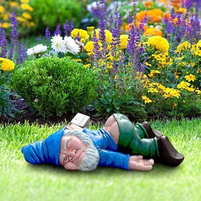 Drunken Dwarf Resin Sculpture Garden Home Decoration Accessorie Garden Statue Ornament Micro Landscape Outdoor Figurine Ornament