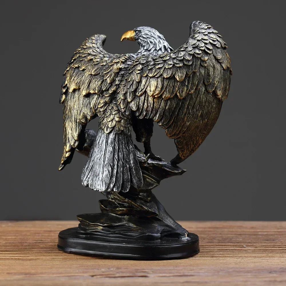 Bronze Resin Eagle Collectible Decorative Eagle Statue Home Decor Office Decor Statue, Art Decor Ornament, Birthday Holiday Gift