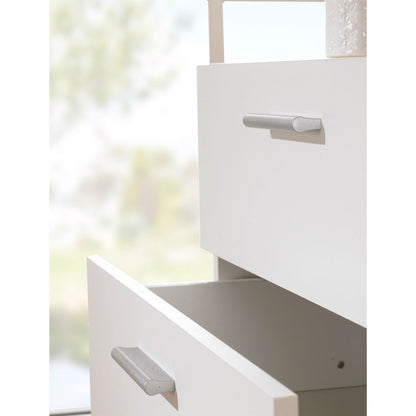 Contemporary Style White 4-Drawer Bedroom Bureau Storage Chest