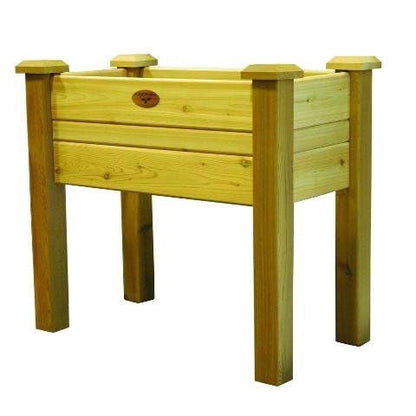 Raised Garden Bed Planter Box in Solid Cedar Wood in Natural Finish - 34-inch