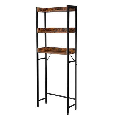 Rustic Farmhouse 3 Tier Over The Toilet Metal Wood Storage Shelves Shelving Unit