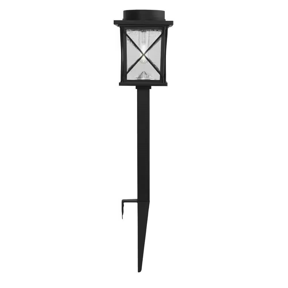 4-Pack - Black Solar LED Light Set - Outdoor Path Yard Lighting