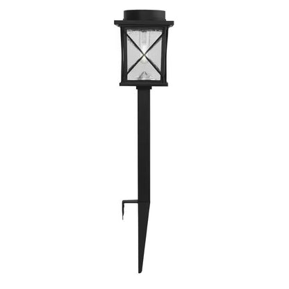 4-Pack - Black Solar LED Light Set - Outdoor Path Yard Lighting