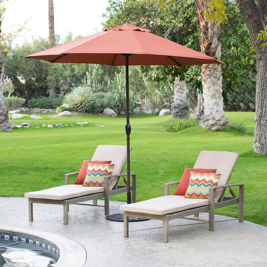 9-Ft Patio Umbrella in Terracotta with Metal Pole and Tilt Mechanism