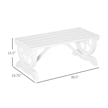 Outdoor Farmhouse Fir Wood 2-Person Garden Bench in White Finish